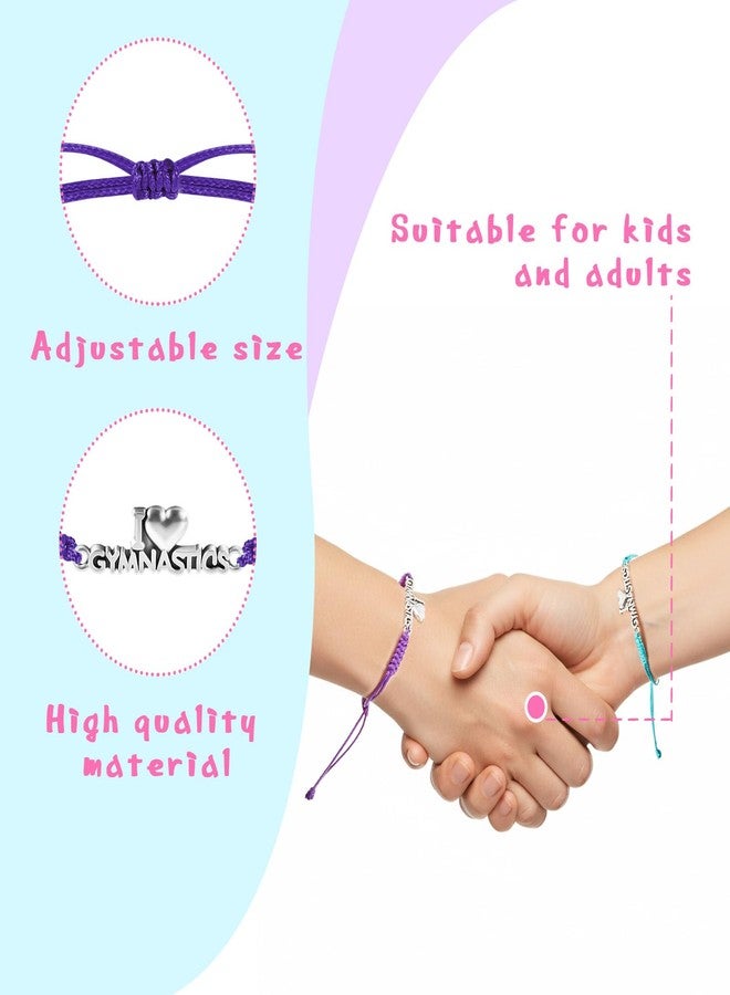 Sureio 48 Pcs Adjustable Braided Bracelet Bulk Gymnastics Styles for Christmas Supplies(Gymnastics,Classic,48 Pcs) - Image 3